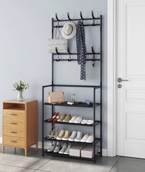 Универсальная вешалка для одежды New simple floor clothes rack size 60X29.5X151 см Черная