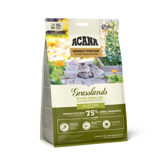 Сухий корм з м'ясом та рибою для котів будь-якого віку Acana Grasslands cat, 340 гр | Зображення 2
