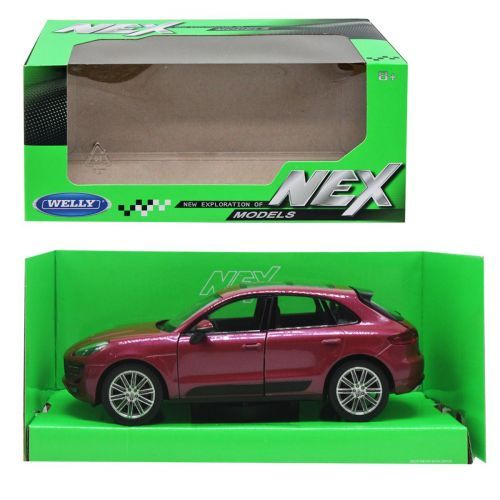 Уценка. Машина металл Porsche Macan Turbo 1:24 вишневая - Отломанное одно зеркало