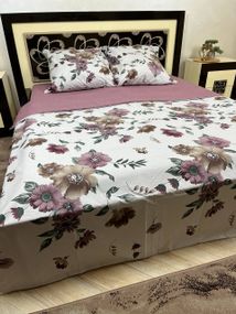 Комплект постельного белья Soft евро 200х220 см цветы Гибискус