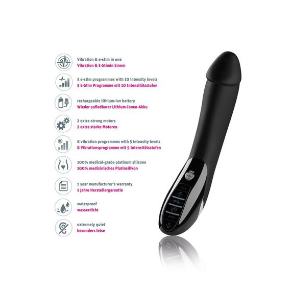 Вібратор з електростимуляцією Mystim Tickling Truman eStim Black, міостимулятор | Зображення 6