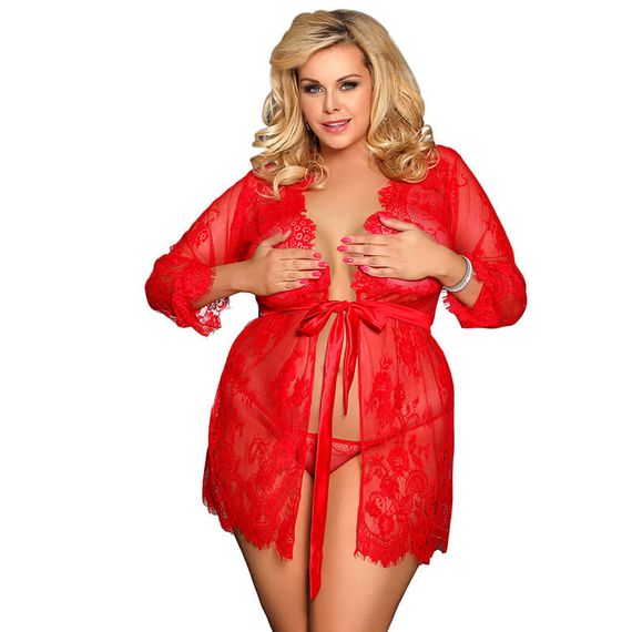 Сексуальний жіночий комплект червоного кольору (2XL, 3XL)