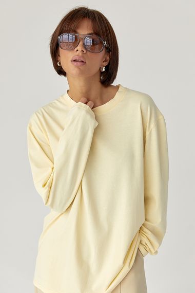 Однотонний базовий лонг oversize - лимонний цвет, ONE SIZE (є розміри) | Зображення 4