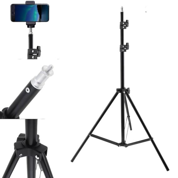 Штатив розкладний для кільцевої LED лампи 0,66-2 м / Штатив складний для студійного світла / Стійка-тренога | Зображення 3