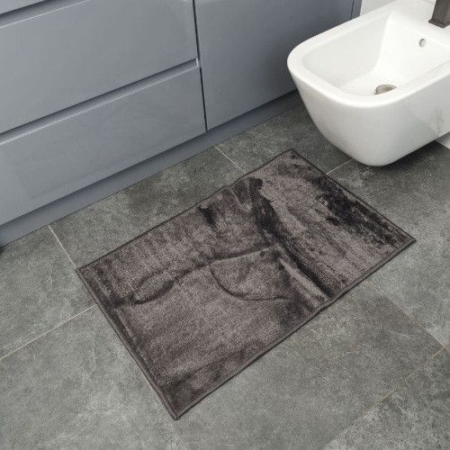 Набір килимків для ванної кімнати 2шт 50*80см+40*50см U-виріз Полоса Smile темно-сірий поліпропілен Дариана | Зображення 2