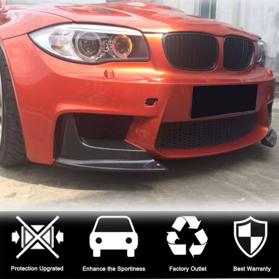 Накладки на передній бампер Flap (для 1M E82, Карбон) для BMW 1 серія E81/82/87/88 2004-2011 рр | Зображення 1