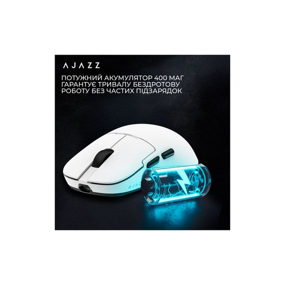 Мишка Ajazz AJ159P MC Wireless/Bluetooth/USB Charging Dock White (AJ159P-MC-W) | Зображення 9