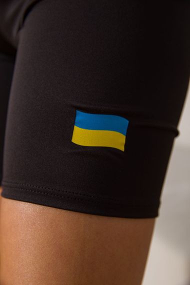 Жіночі велотреки, з патріотичним принтом, колір Чорний, 172R006-1 | Зображення 4