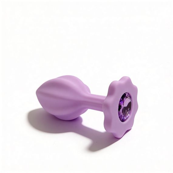 Набір силіконових анальних рельєфних пробок ALUME, S, M, L, з каменем лілового кольору, 3 шт sexstyle | Зображення 8
