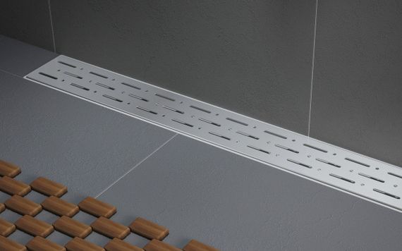 Душовий канал з горизонтальним фланцем Maxiflow Standart Line 80 см решітка "Дощ" 4022.TY050K.080.1 | Зображення 2