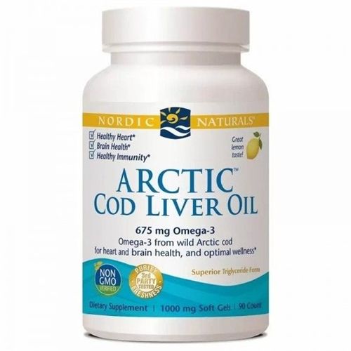 Жир із печінки тріски Nordic Naturals Arctic Cod Liver 1000 mg 90 Soft Gels Great Lemon taste