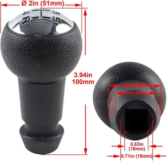 Ручка перемикання передач 5-ступінчаста, змінна головка коробки передач автомобіля для Peugeot Citroen ручка КПП чорний із сріблом | Зображення 1