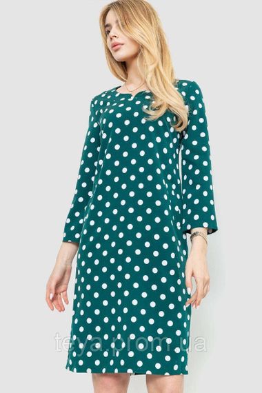 Плаття вільного крою в горох колір зелений FA_007272 | Зображення 1