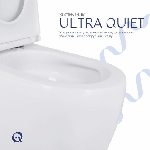 Унитаз напольный Qtap Robin New Ultra Quiet безободковый с сиденьем Soft-close WHITE QT13226083AW | Зображення 4