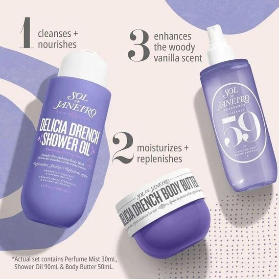 Подарунковий набір для тіла Sol de Janeiro Delicia Drench Jet Set, Cheirosa ’59 (mist, shower oil, b | Зображення 2
