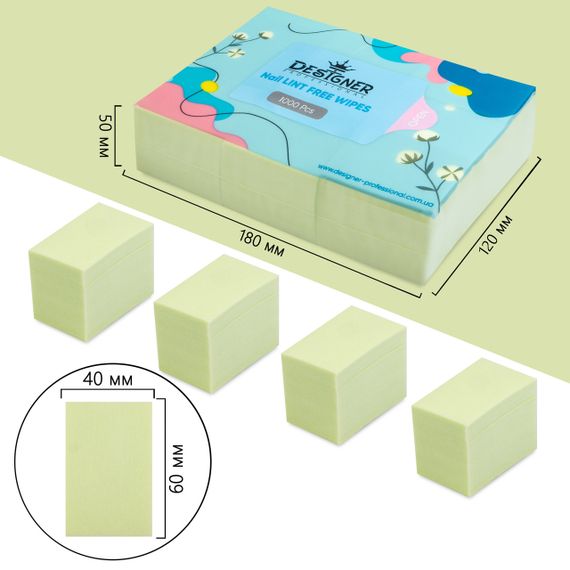 Салатові безворсові серветки 1000шт (товщина пачки 5см) | Зображення 1