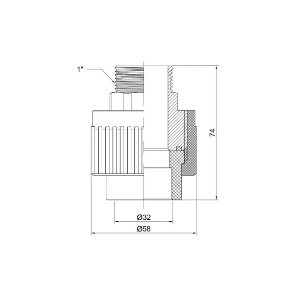 Муфта PPR Thermo Alliance 32х1" НР | Зображення 1