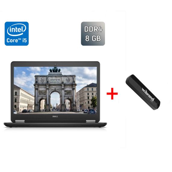 Ультрабук Dell Latitude E7470 / 14" (1920x1080) IPS / Intel Core i5-6300U (2 (4) ядра по 2.4 - 3.0 GHz) / 8 GB DDR4 / 256 GB SSD / Intel HD Graphics 520 / WebCam / HDMI / Windows 10 б/у + Подарок Флэш-накопитель USB 32 GB