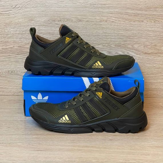 Кросівки Adidas літо сітка хакі | Зображення 3