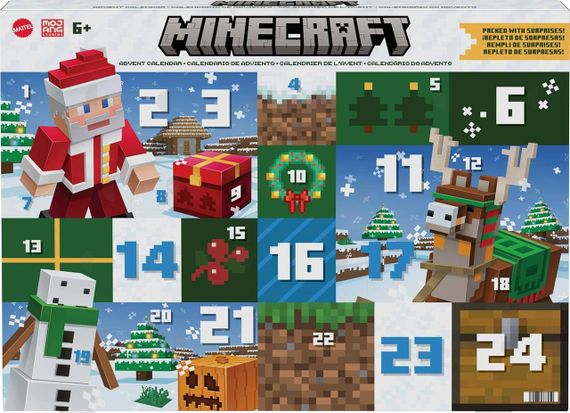 Адвент-календарь Mattel Minecraft 2025 с фигурками и аксессуарами | Зображення 1
