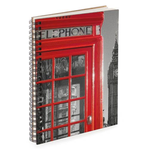Скетчбук Червона телефонна будка 18x21 см (BDP_17A001)