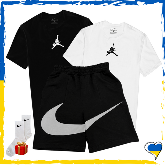 Комплект шорти Nike Big Swoosh та футболки 2шт Nike+Jordan. Комплект Найк Біг Свуш XS/S