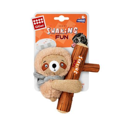 Игрушка для собак GiGwi Shaking Fun Ленивец с большой пищалкой 22 см (2261) | Зображення 1