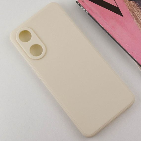 Силиконовый чехол Candy Full Camera для Oppo Reno 8 T 4G Бежевый / Antique White | Зображення 1