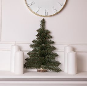 Штучна ялинка настінна Полонина 60 см на дерев'яній підставці SOK-M-V-1
