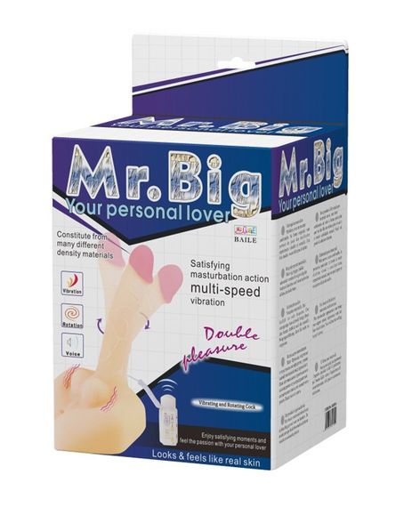 Универсальный мастурбатор вибратор с функцией ротации и вагина Mr. BIG Rotation & Vibration, BW-008016 Sex Aura | Зображення 9
