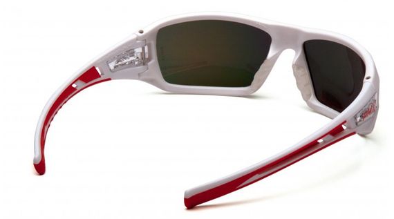 Окуляри захисні Pyramex Velar White (sky red mirror) дзеркальні червоні в білій оправі | Зображення 3