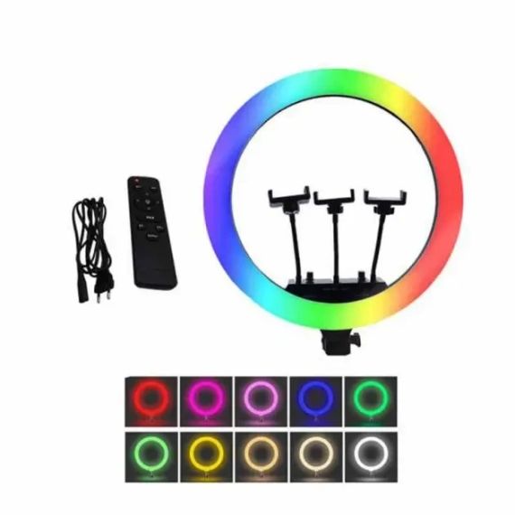Кільцева LED лампа RGB MJ18 45см 3 кріплення | Зображення 3