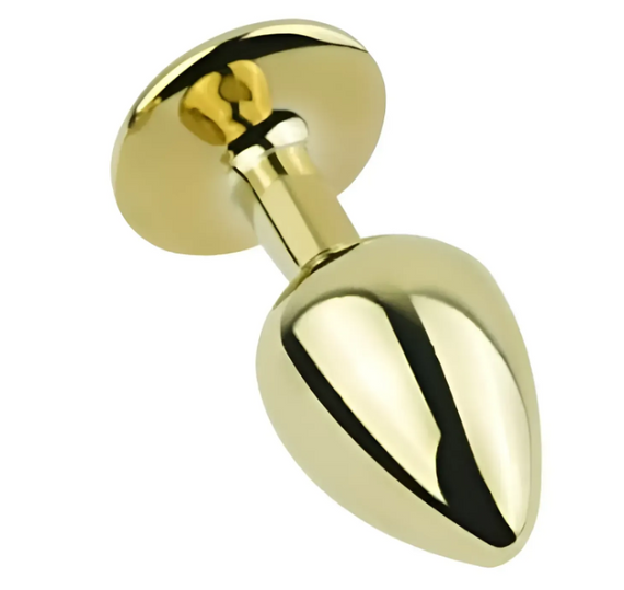 Анальна пробка із кристалом EGZO - Gold Round Plug Rainbow size S Sex Aura | Зображення 2