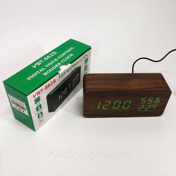 Оригінальний настільний годинник VST-862S-4, Настільний електронний годинник з великими цифрами LI-87 | Зображення 3