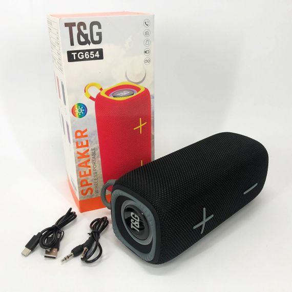 Портативна Bluetooth колонка TG654 8W з підсвічуванням, акумуляторна колонка для музики. Колір: чорний | Зображення 5