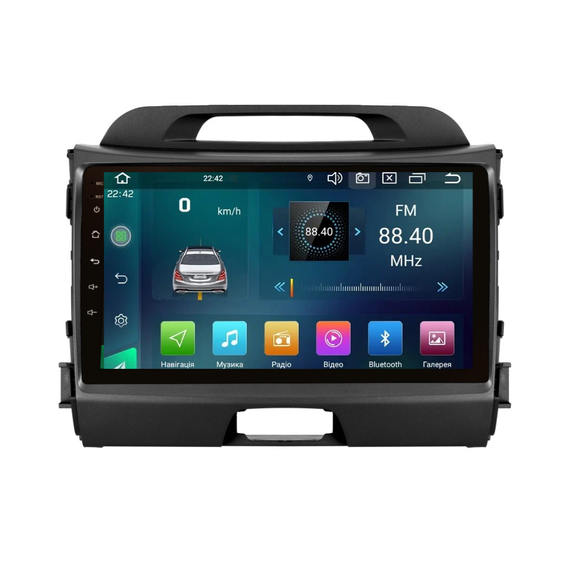Штатна магнітола Cyclone C9 CPL GSM. 2+32GB. CARPLAY. 4G KIA Sportage 2011-2016 з великим екраном
