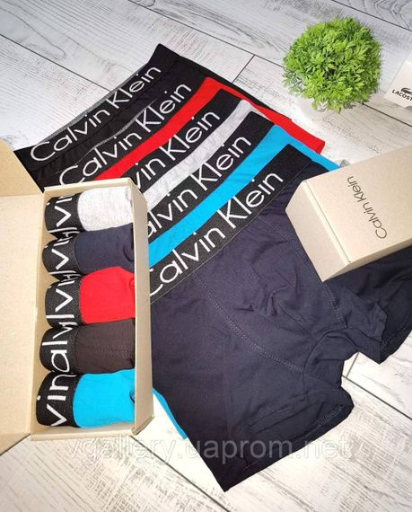 Мужской набор Calvin Klein Steel Black, мужские трусы Кельвин Кляйн в коробке на 5 штук, набор хлопковых трусов | Зображення 7
