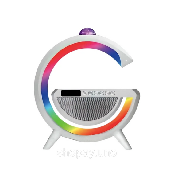 Настольная смарт лампа-ночник 3 в 1 RGB G2388 с беспроводной зарядкой ∙ Многофункциональный ночник Bluetooth колонка RGB 2388 | Зображення 1