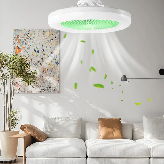 Лампа - вентилятор в патрон+пульт LED AROMATHERAPY FAN LIGHT CHP-008 RGB 2835RGB | Зображення 1