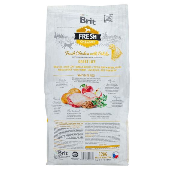 Корм сухий Brit Fresh Chicken/Potato Adult для дорослих собак всіх порід з куркою та картоплею 12 кг | Зображення 2