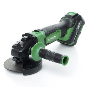 Углошлифовальная машина (болгарка) APRO 20В, 125мм, 4А, 20AG, 1 АКБ, ЗУ, кейс