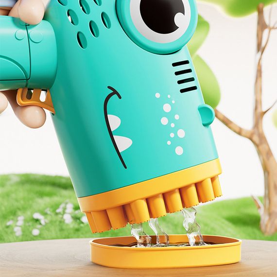 Пістолет для мильних бульбашок Dinosaur Bubble Gun з насадкою на 40 отворів 50ml Green | Зображення 3