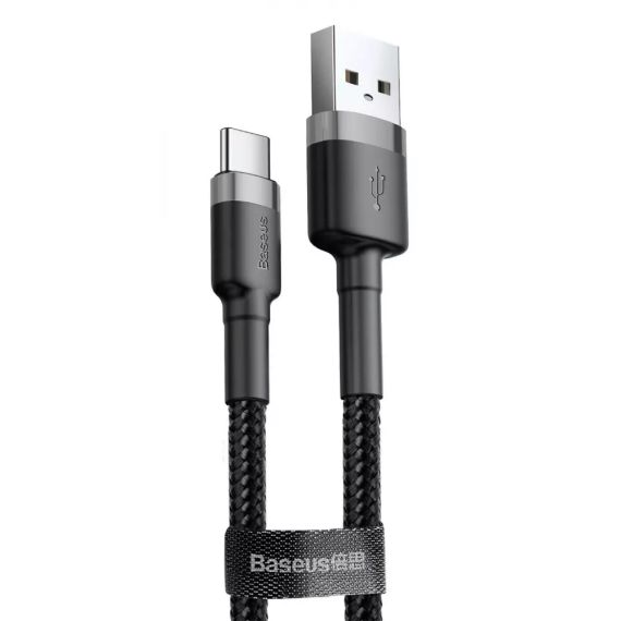 Кабель Baseus Cafule Cable USB to Type-C QC3.0 2A 3m Black | Зображення 4