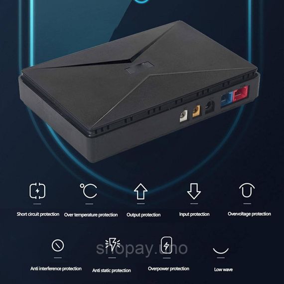 Мини-ИБП Andowl Q-UP900X1 – бесперебойник 10000 mAh для Wi-Fi роутера, модема, IP-камер и LED-освещения | Зображення 4