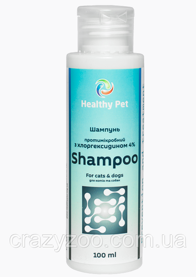 Шампунь противомикробный для собак и котов Healthy Pet с хлоргексидином 4% 100 мл 109124