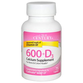 Витаминно-минеральный комплекс 21st Century Calcium 600+D3 75 Caplets