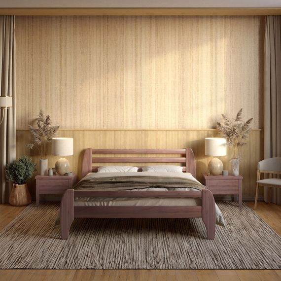 Односпальне дерев&#039;яне ліжко Mebigrand Мілан Горіх лісовий 70х200 см (MBG-6353)