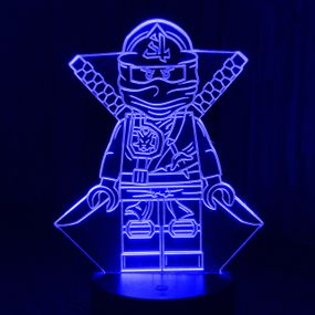Акриловий світильник-нічник LEGO Ніндзяго синій tty-n001346