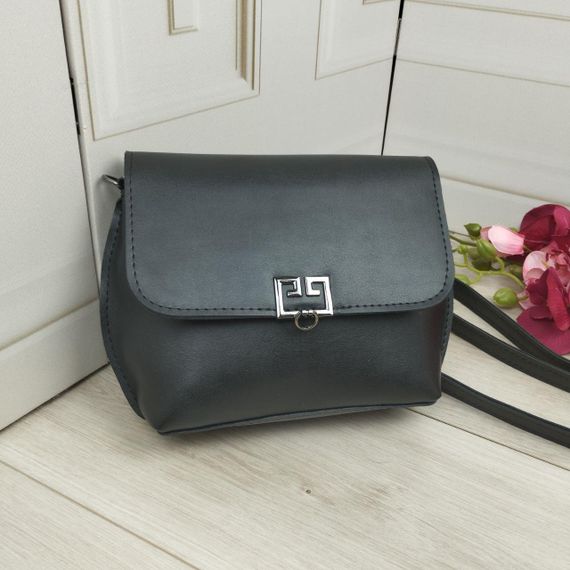 Маленька сумка-саквояж через плече крос-боді Чорна з червоним краєм | Зображення 2