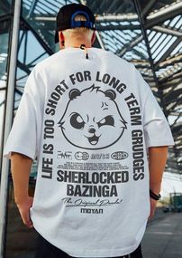 Футболка мужская с принтом повседневная S Белая